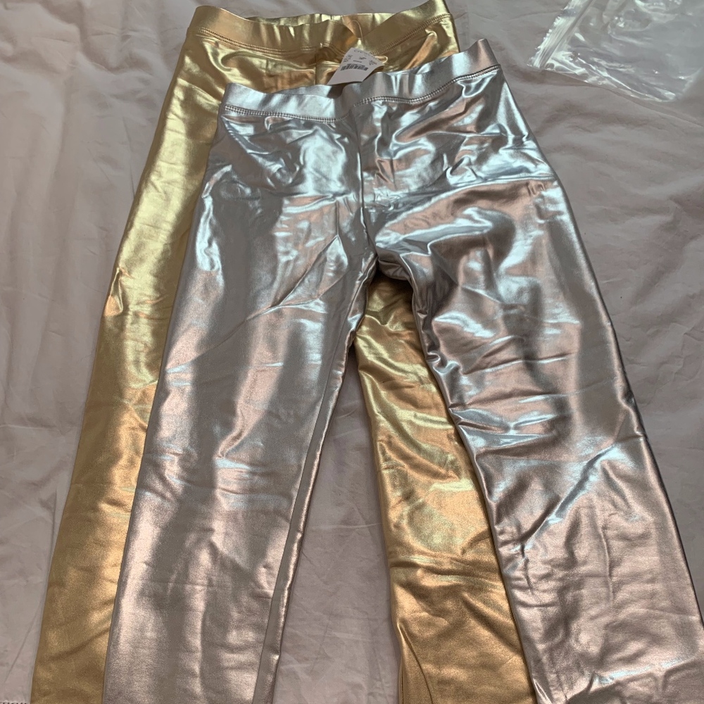 Crew Cuts Gold and Silver Latex Leggings